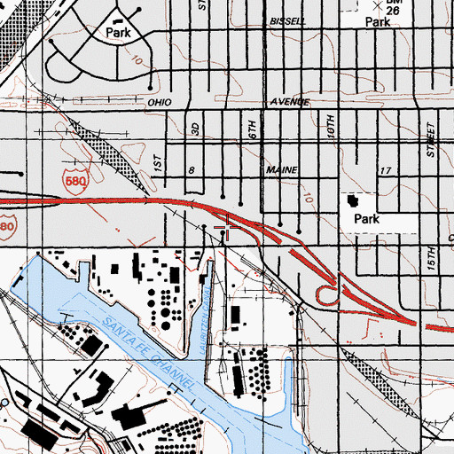 Topographic Map of Exit 9A, CA