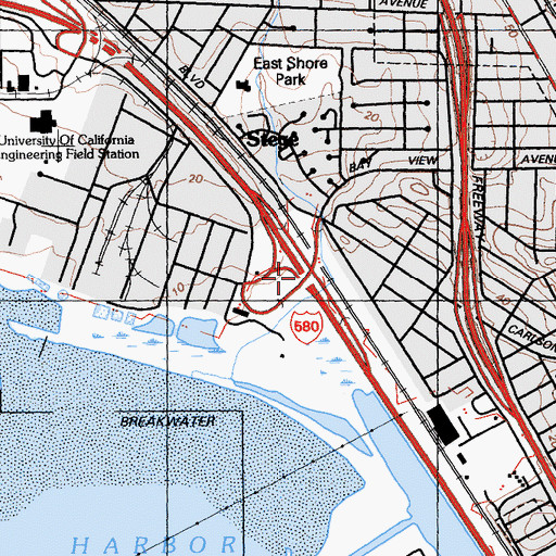 Topographic Map of Exit 11, CA