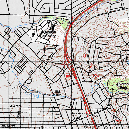 Topographic Map of Exit 18, CA