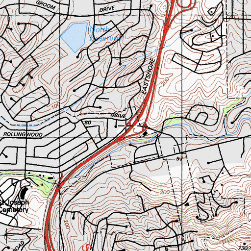 Topographic Map of Exit 19A, CA