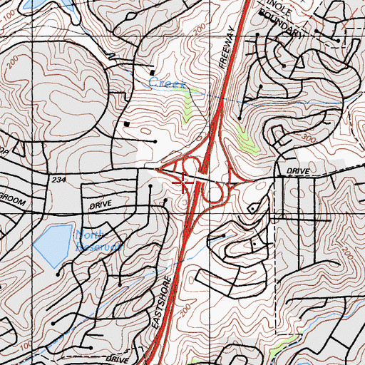 Topographic Map of Exit 19B, CA