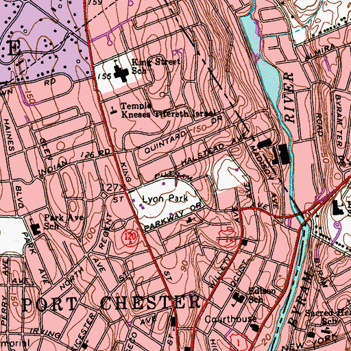Topographic Map of Parkside Assembly of God, NY