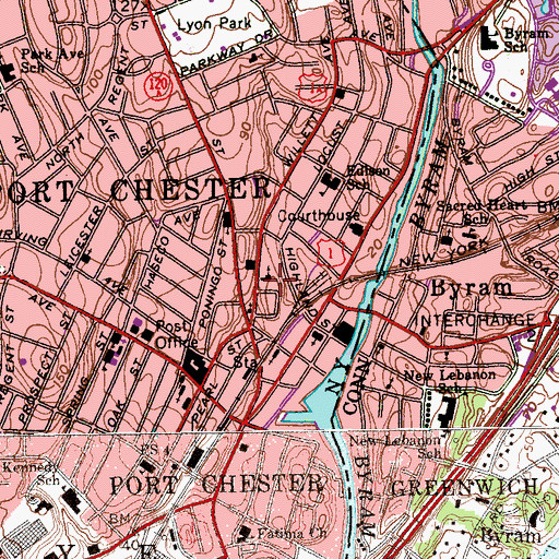 Topographic Map of Sacred Heart of Jesus Church, NY