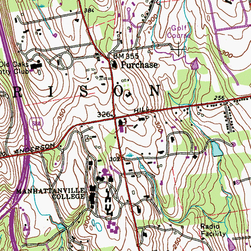 Topographic Map of Purchase Elementary School, NY
