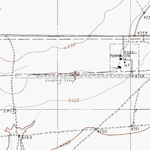 Topographic Map of Transwestern Pipeline Number Three Airport (historical), AZ