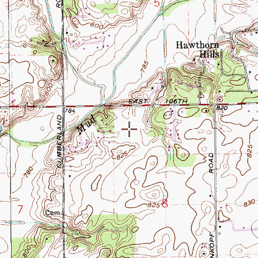 Topographic Map of Tremont, IN