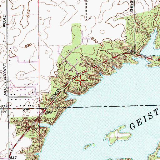 Topographic Map of Masthead, IN