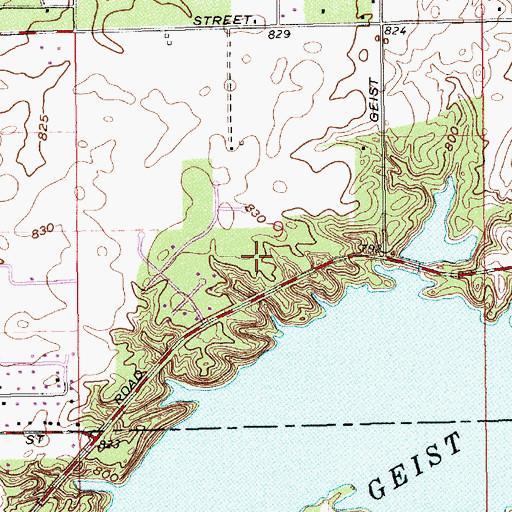 Topographic Map of Windjammer, IN