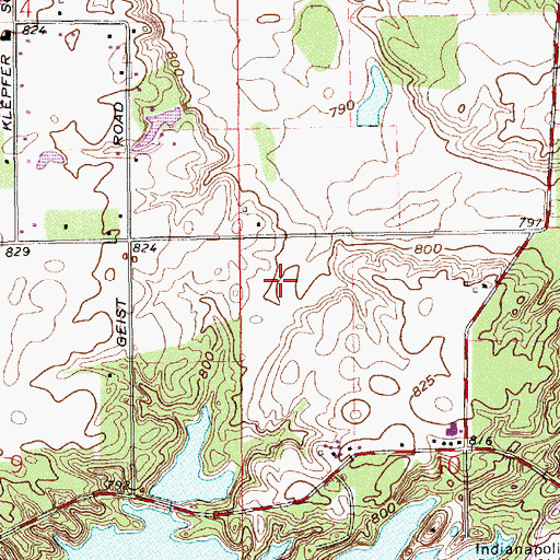 Topographic Map of Chestnut Hill, IN