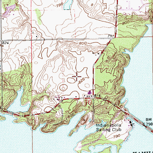 Topographic Map of Brookston Place, IN