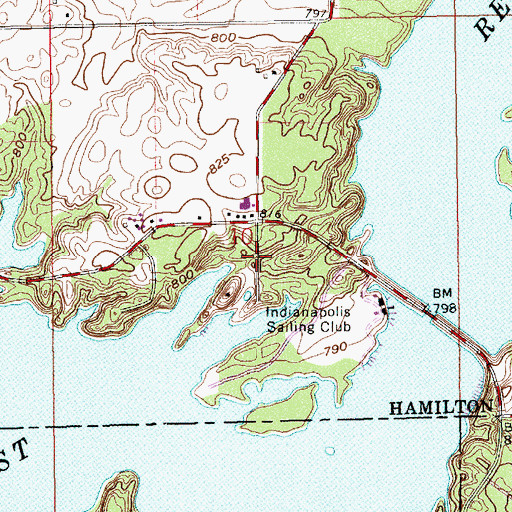 Topographic Map of Sail Place, IN