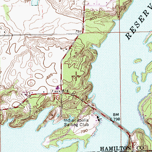 Topographic Map of The Anchorage, IN