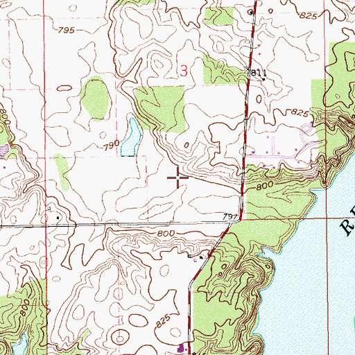 Topographic Map of The Hawthorns, IN