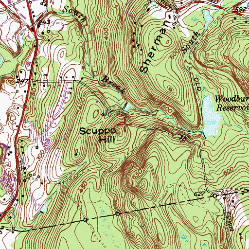 Topographic Map of Scuppo Hill, CT