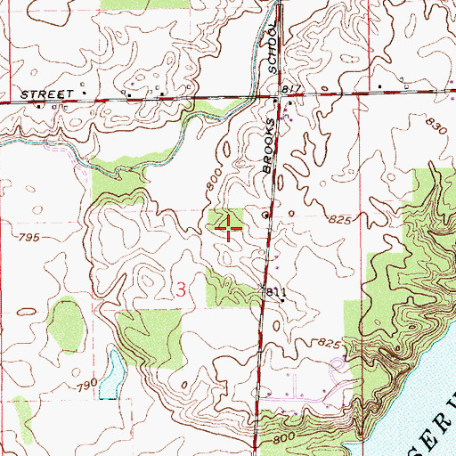 Topographic Map of Heather Point, IN