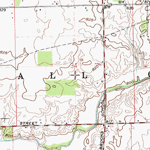 Topographic Map of Sandstone Lakes, IN