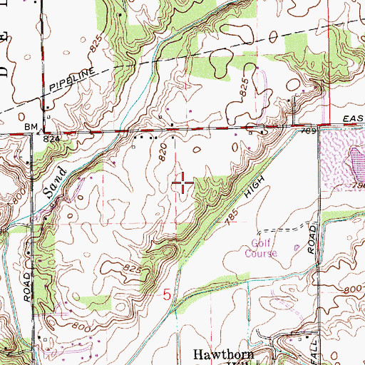Topographic Map of Spyglass Hill, IN