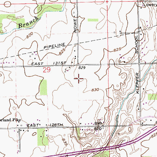 Topographic Map of Pleasant View, IN