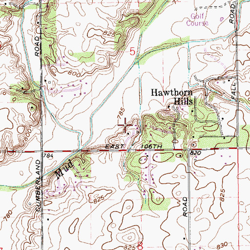 Topographic Map of Quaker Ridge, IN