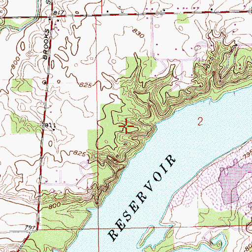 Topographic Map of Breakwater, IN