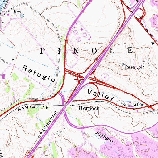 Topographic Map of Exit 23, CA