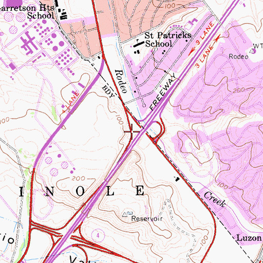 Topographic Map of Exit 24, CA