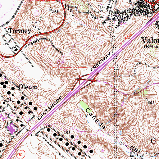 Topographic Map of Exit 26, CA