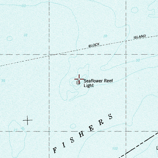 Topographic Map of Seaflower Reef Light, CT