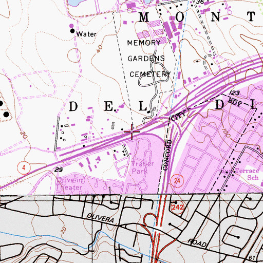 Topographic Map of Exit 15A, CA