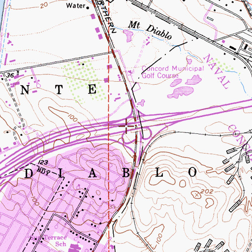Topographic Map of Exit 15B, CA