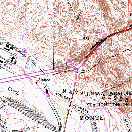 Topographic Map of Exit 17, CA