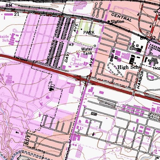 Topographic Map of Exit 23, CA