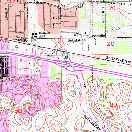 Topographic Map of Exit 29, CA