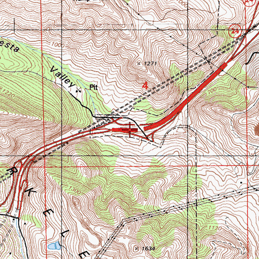 Topographic Map of Exit 7B, CA