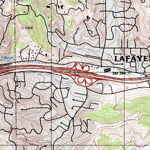 Topographic Map of Exit 11, CA