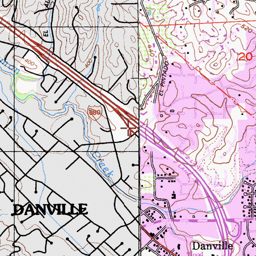 Topographic Map of Exit 40, CA