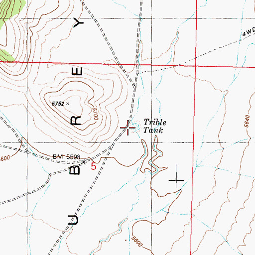 Topographic Map of Trible Tank, AZ
