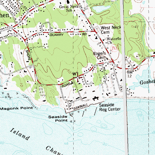 Topographic Map of Seaside, CT