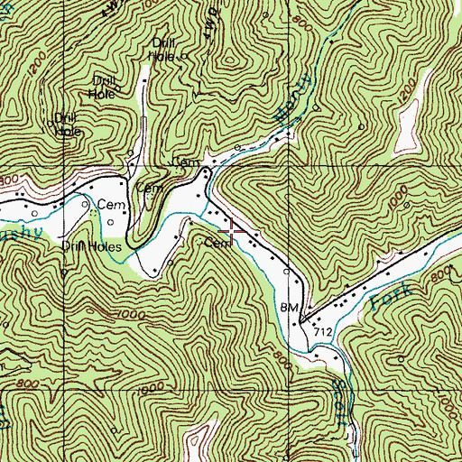 Topographic Map of Movell Post Office (historical), KY