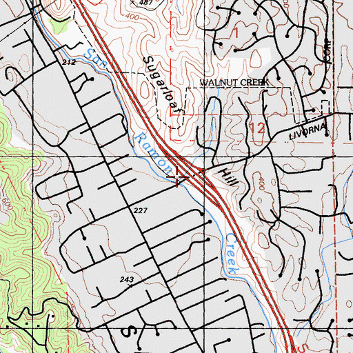 Topographic Map of Exit 43, CA