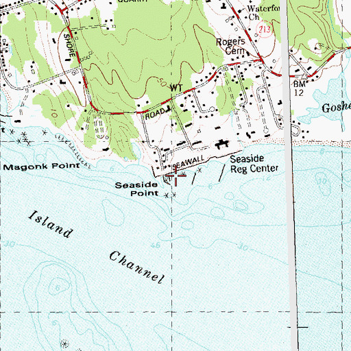 Topographic Map of Seaside Point, CT