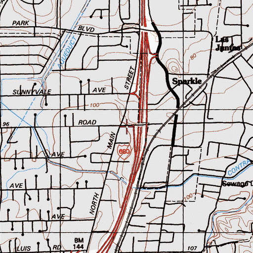 Topographic Map of Exit 48, CA