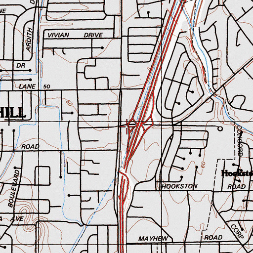 Topographic Map of Exit 49B, CA