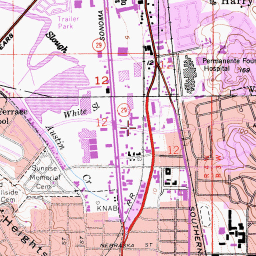 Topographic Map of Vallejo Fire Department Station 3, CA