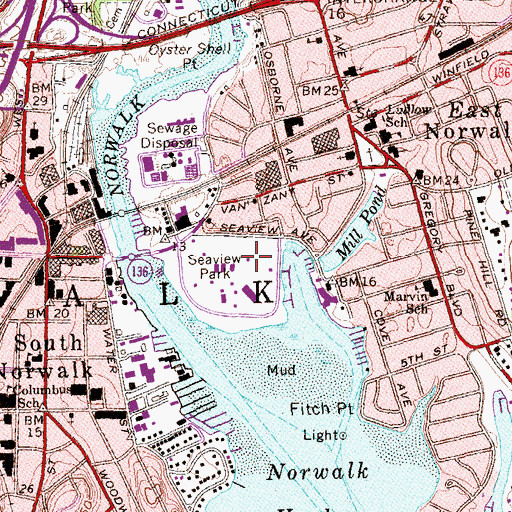 Topographic Map of Seaview Park, CT