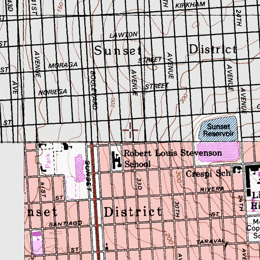 Topographic Map of San Francisco Fire Department Station 18, CA
