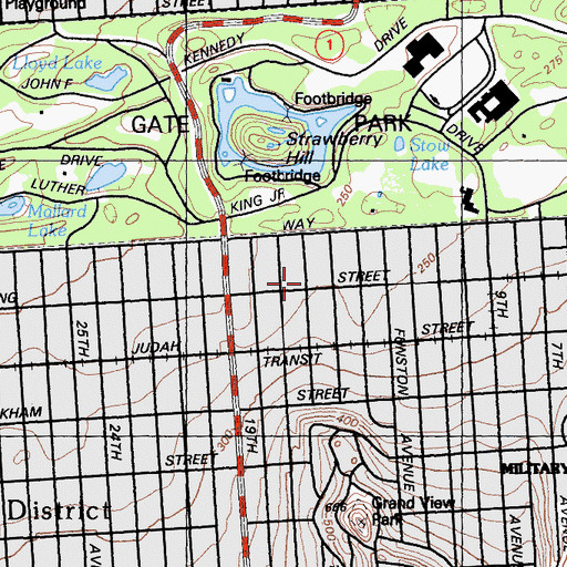 Topographic Map of San Francisco Fire Department Station 22, CA
