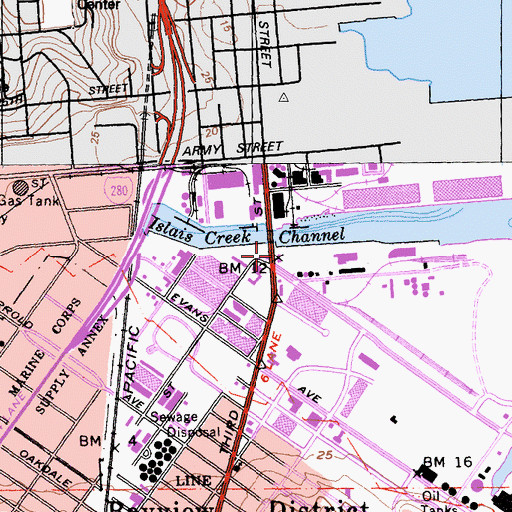 Topographic Map of San Francisco Fire Department Station 25, CA