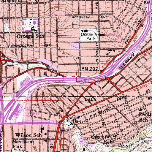 Topographic Map of San Francisco Fire Department Station 33, CA