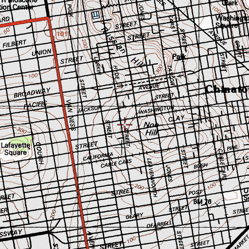 Topographic Map of San Francisco Fire Department Station 41, CA